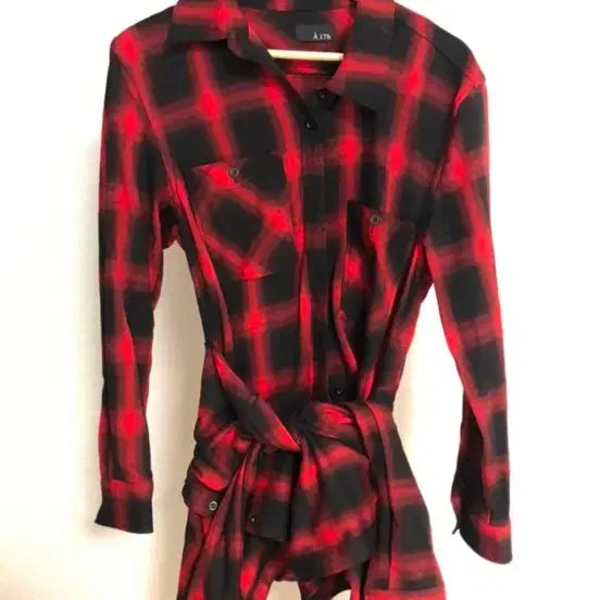 [BUNJANG] Adicetteh Check Shirt Mini Dress / 아디떼세흐 체크 셔츠 미니 원피스