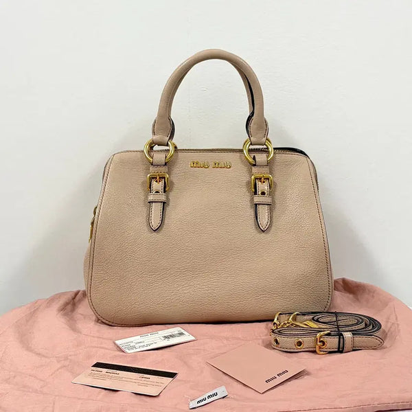 [BUNJANG] Miu Miu Madras Top Handle Tote Bag & Shoulder Bag (RL0058) / 미우미우 마드라스 탑핸들 토트백 & 숄더백 (RL0058)