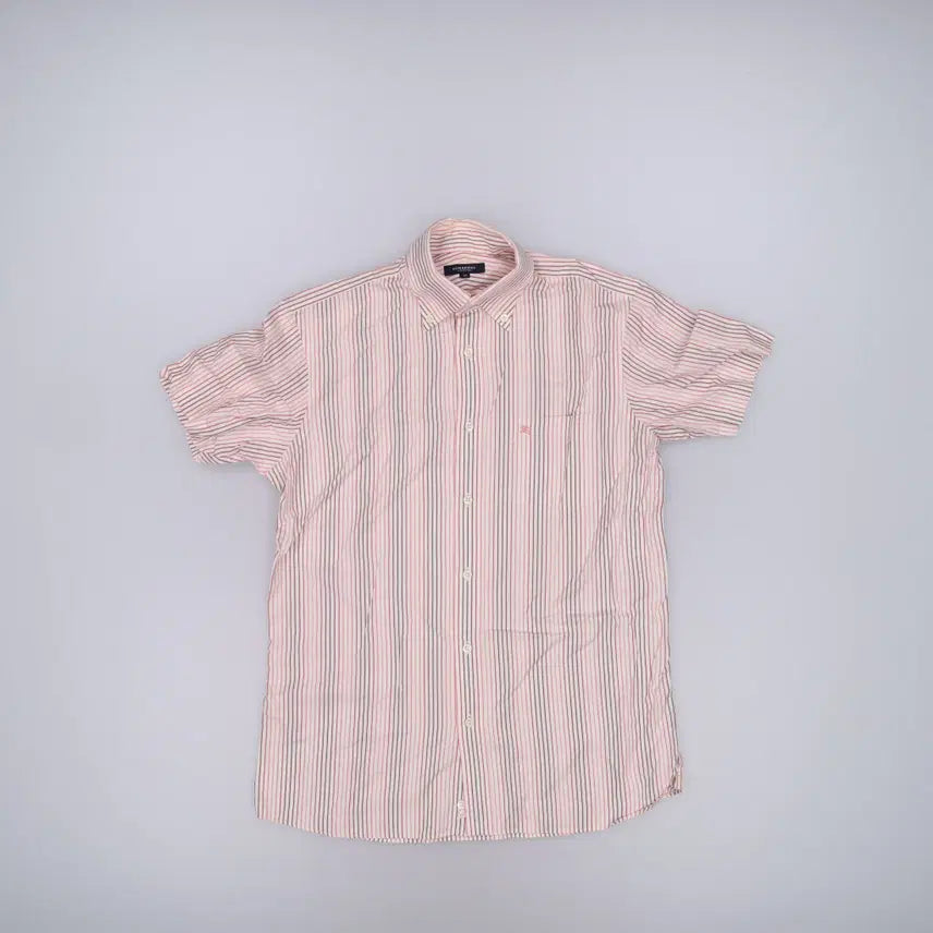 [BUNJANG] M Vintage Striped Short Sleeve Shirt / M 빈티지 스트라이프 반팔 셔츠 0820H