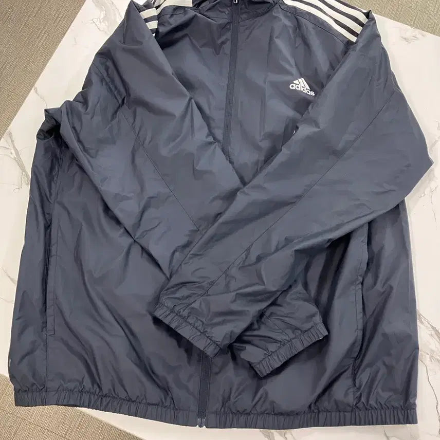 [BUNJANG] Adidas 3-Stripes Windbreaker Navy XL / 아디다스 삼선 바람막이 네이비 2XL