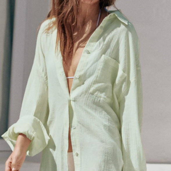 [BUNJANG] Zara Pocket Oversized Gauze Shirt / 자라 포켓 오버사이즈 거즈 셔츠