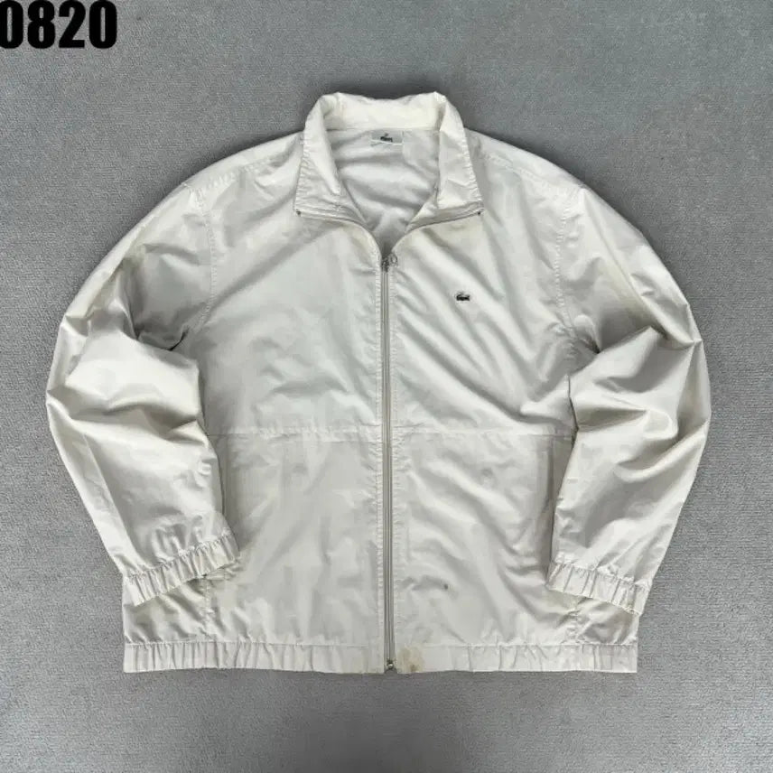 [BUNJANG] Lacoste White Zip-Up Windbreaker Jacket (M) / 라코스테 화이트 집업 바람막이 M