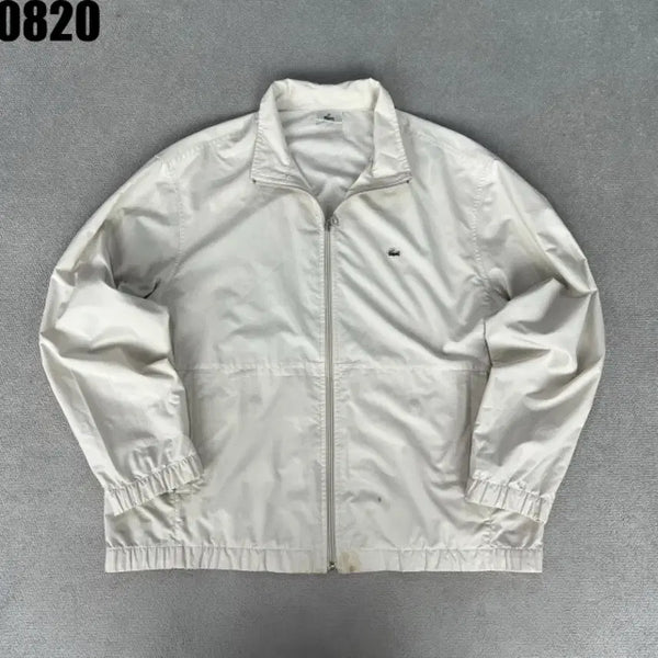 [BUNJANG] Lacoste White Zip-Up Windbreaker Jacket (M) / 라코스테 화이트 집업 바람막이 M