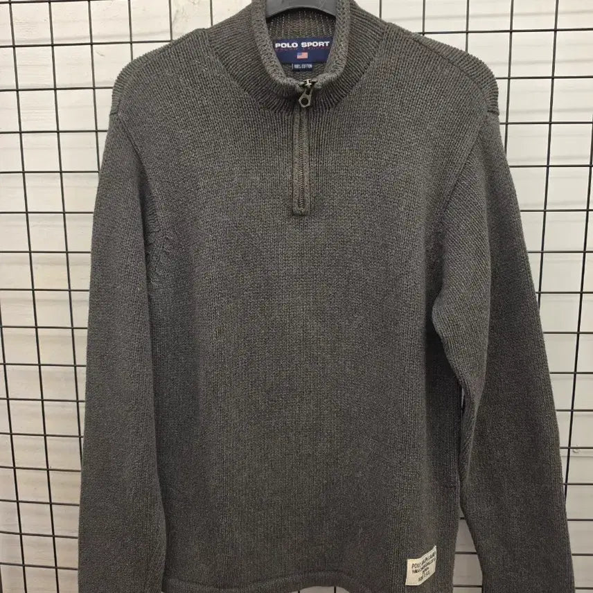 [BUNJANG] Polo Sport Gray Half-Zip Knit / 폴로 스포츠 그레이 반집업 니트