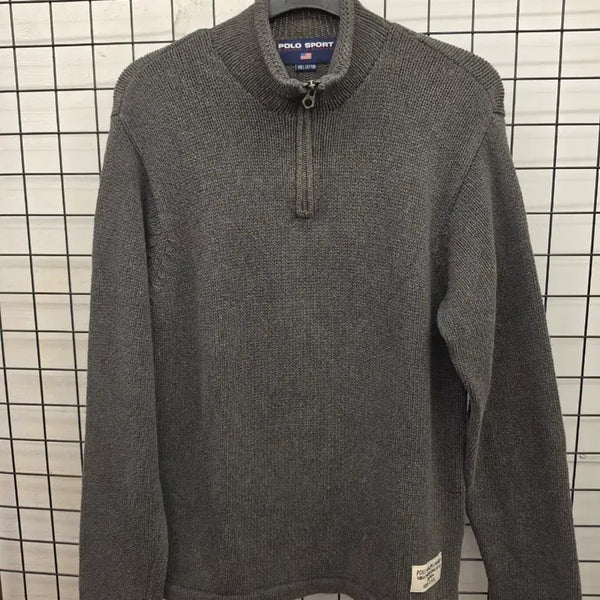 [BUNJANG] Polo Sport Gray Half-Zip Knit / 폴로 스포츠 그레이 반집업 니트