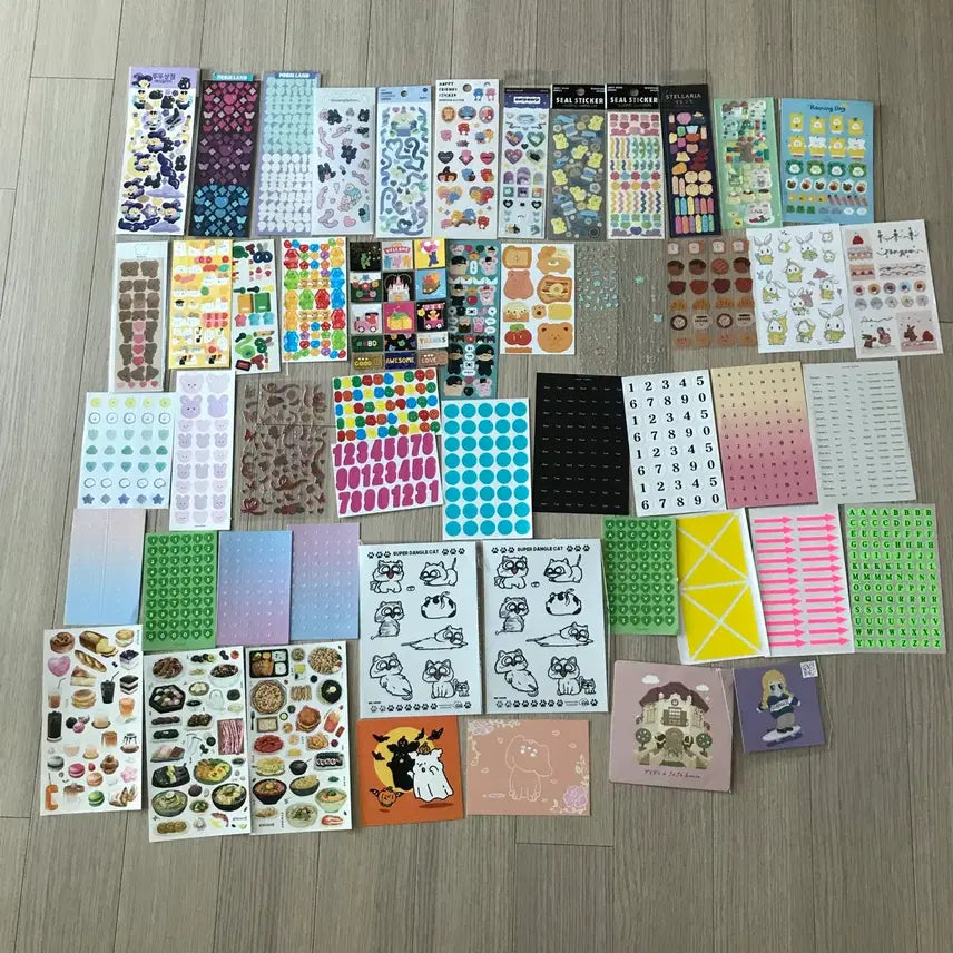 [BUNJANG] Seal Sticker Bundle for Diary Decoration and Journaling / 씰스티커 일괄 다꾸 포용 처분 엽서