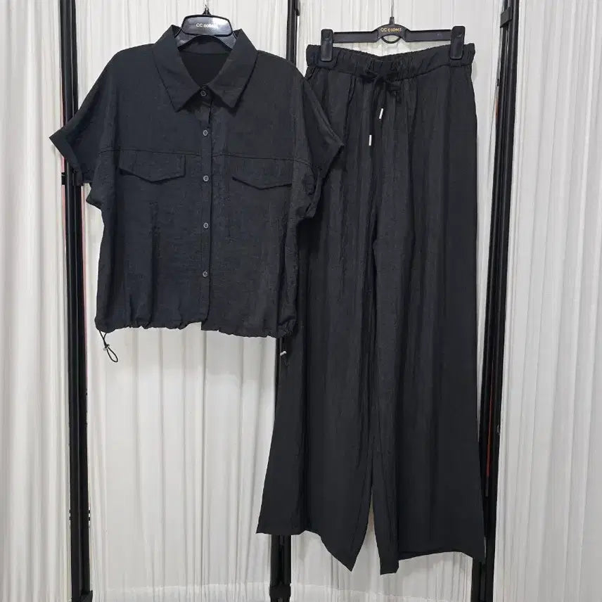 [BUNJANG] String Wide Pants Two-Piece Set-up, New / 스트링 와이드팬츠 투피스 세트 셋업 새상품