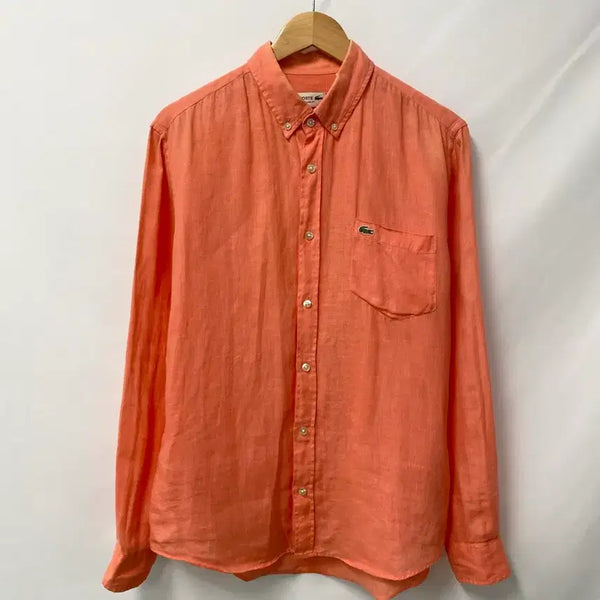 [BUNJANG] Lacoste Coral Linen Shirt (Size 100) / 217. 라코스테 코랄 린넨 셔츠100