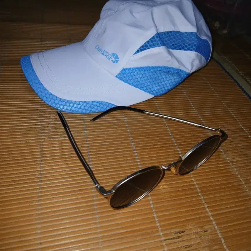 [BUNJANG] Golf Outdoor Hat and Gold Frame Sunglasses Set / 골프아웃도어모자 ,금장선글라스 세트