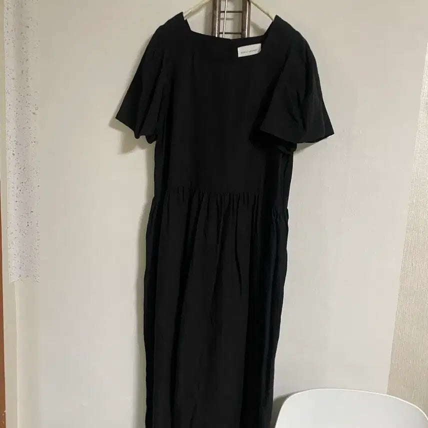 [BUNJANG] Black Square Neck Long Dress One Size New / 블랙 스퀘어넥 롱원피스 프리 새상품