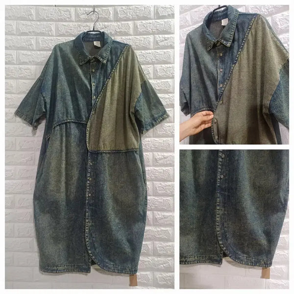 [BUNJANG] Oversized Long Denim Shirt Dress / 오버핏 롱셔츠 데님 원피스