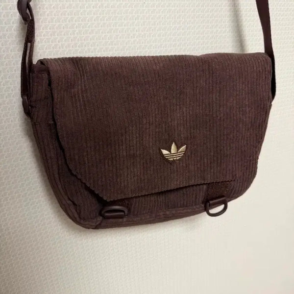 [BUNJANG] Adidas Corduroy Messenger Bag Brown / 아디다스 코듀로이 메신저백 브라운