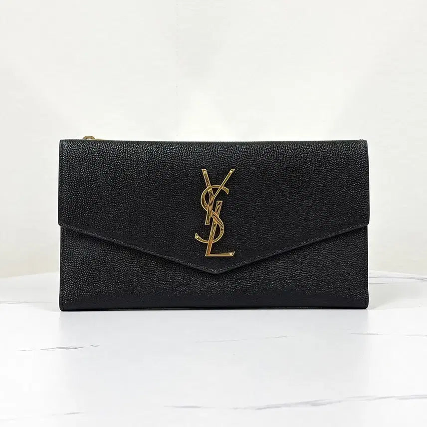 [BUNJANG] Saint Laurent Uptown Long Wallet Black / 생로랑 업타운 금장 장지갑 블랙 (582124)