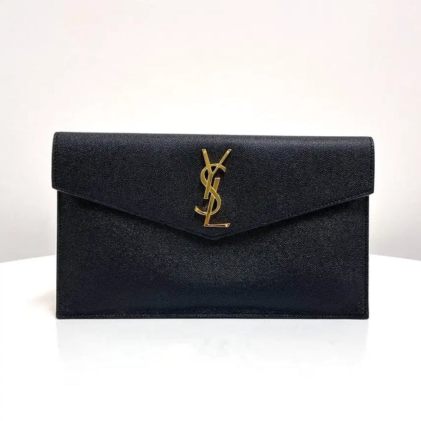 [BUNJANG] Saint Laurent Uptown Black Leather Clutch Bag / 생로랑 업타운 클러치백 블랙 (565739)