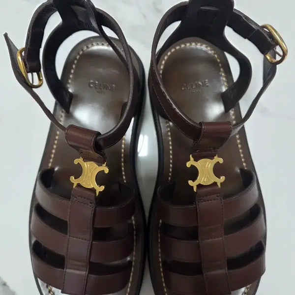 [BUNJANG] Celine Triomphe Dark Brown Sandals / 셀린느 클리옹프 다크브라운샌들