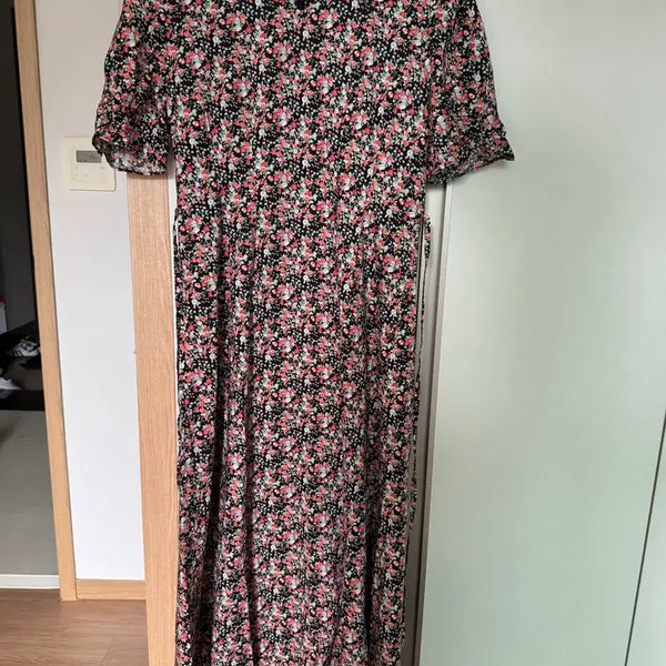 [BUNJANG] Floral Pattern Short Sleeve Dress / 플로럴 패턴 반팔 원피스