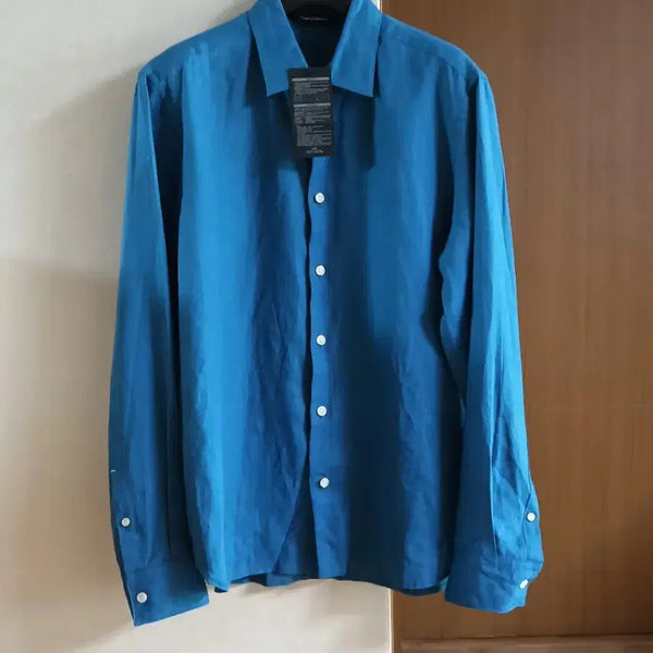 [BUNJANG] BanHaut Linen Blue Shirt 100 / 새옷)반하트 린넨 남자블루 셔츠 100