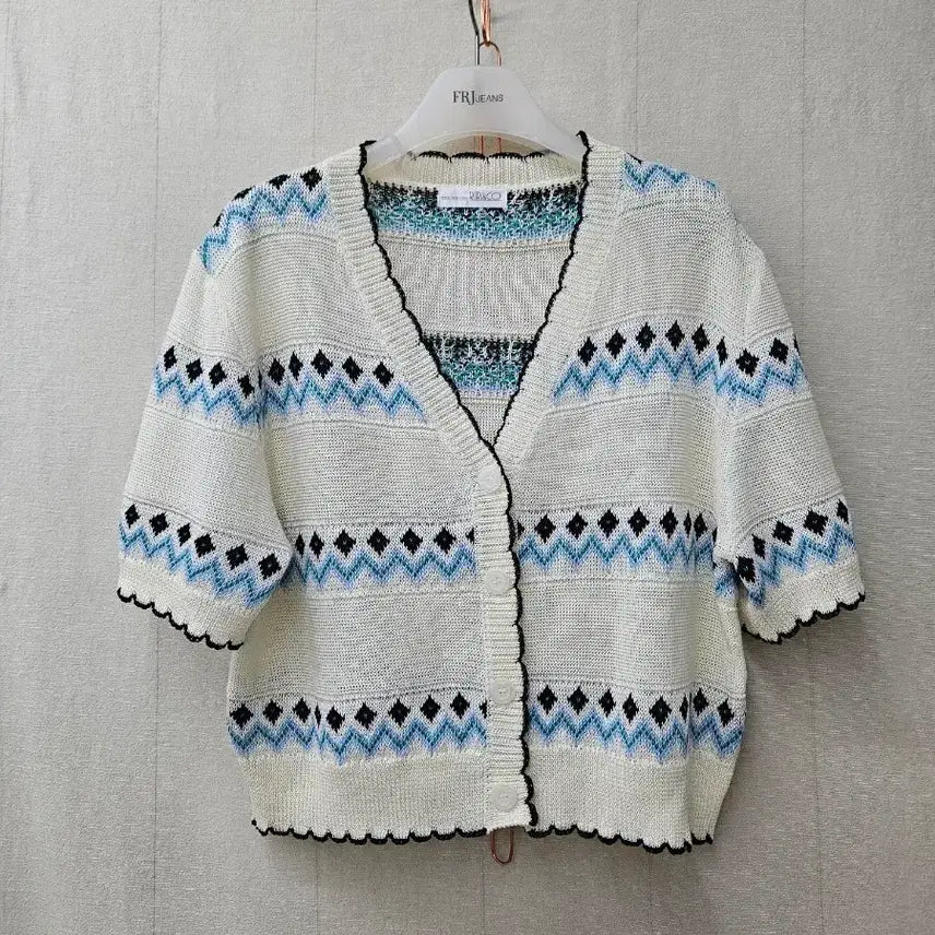 [BUNJANG] Lirico Rayon Blend Short-Sleeve Knit Cardigan / 리리앤코  레이온혼방 반팔니트가디건 66~77