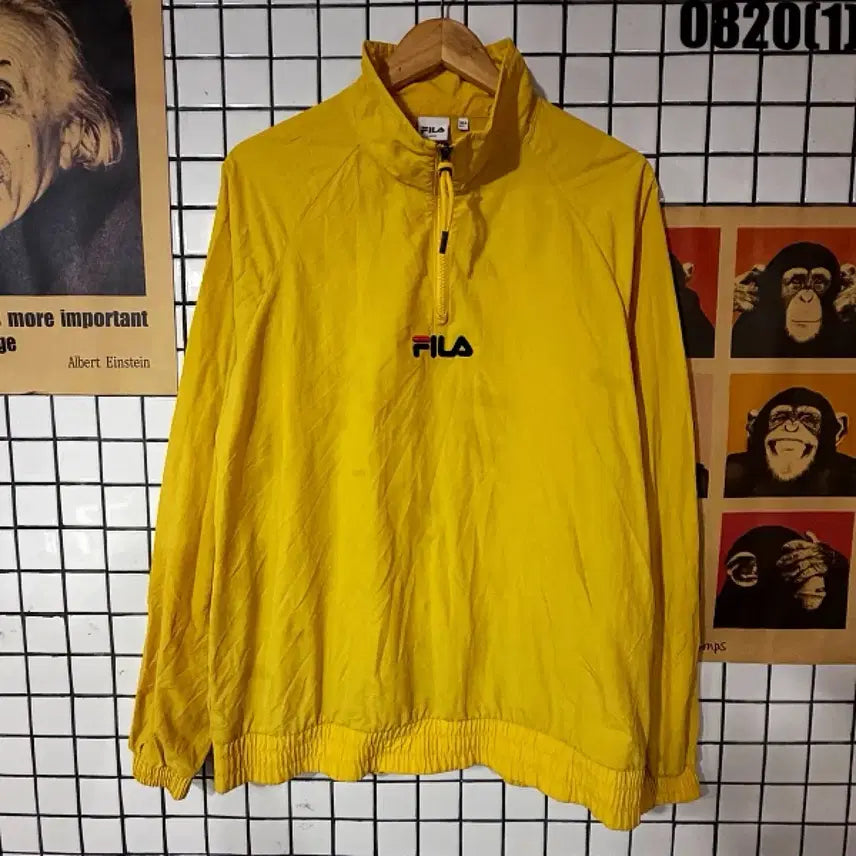 [BUNJANG] Fila Anorak Sweatshirt Yellow L / 필라 아노락 맨투맨 L 0820