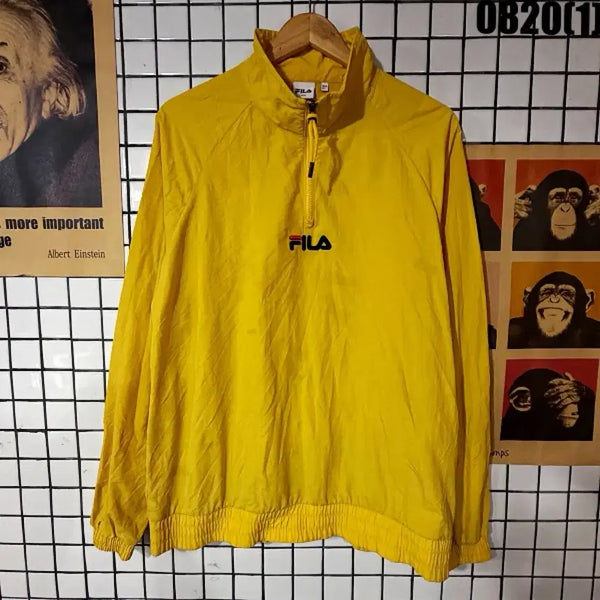 [BUNJANG] Fila Anorak Sweatshirt Yellow L / 필라 아노락 맨투맨 L 0820