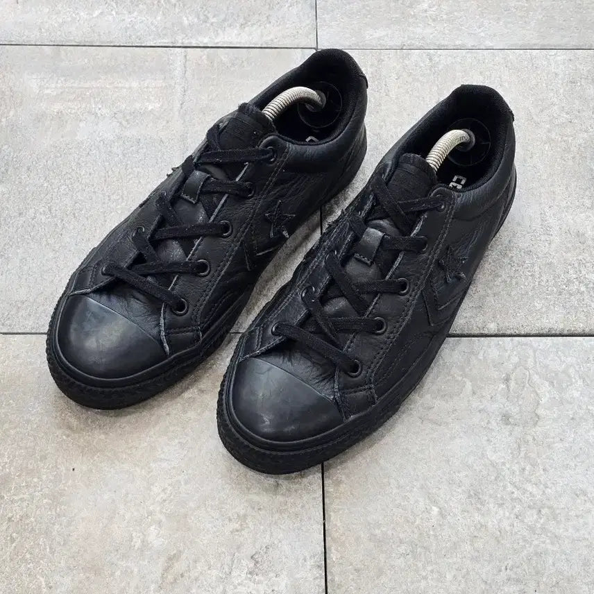 [BUNJANG] Converse Star Player Leather Black Sneakers (US Size 7) / (250)컨버스 스타 플레이어 레더 블랙 스니커즈