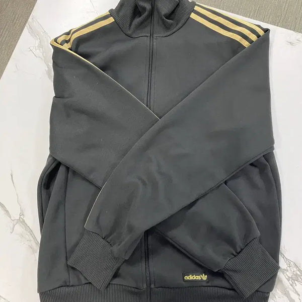 [BUNJANG] Adidas Black Gold Three-Stripes Track Top Jacket Size 95 / 아디다스 블랙 골드 삼선 트랙탑 095