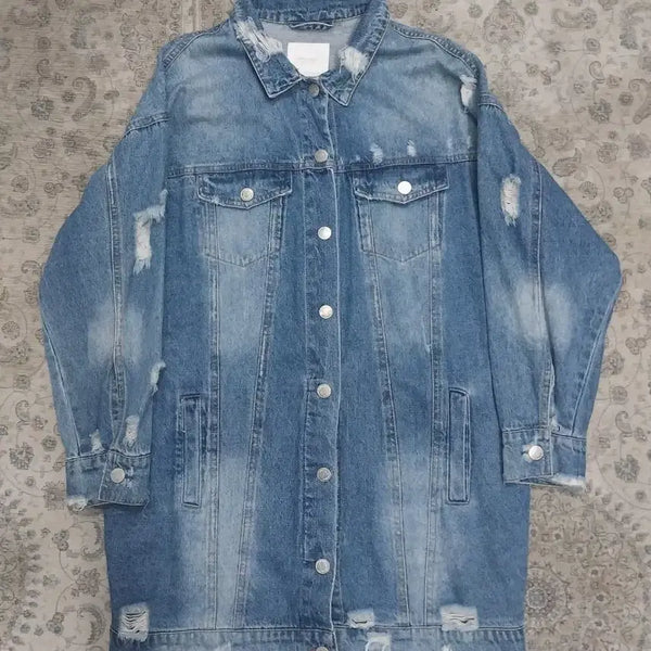 [BUNJANG] ZARA Oversized Distressed Barcelona Denim Jacket / ZARA 오버핏 데미지 바르셀로나 데님자켓 S (66반까지)
