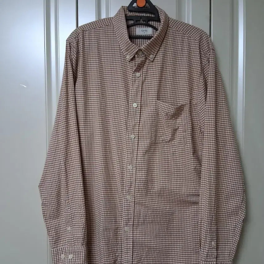 [BUNJANG] TOPTEN Men's Gingham Check Long Sleeve Shirt / 남성 깅엄체크긴팔셔츠 110/105사이즈 탑텐