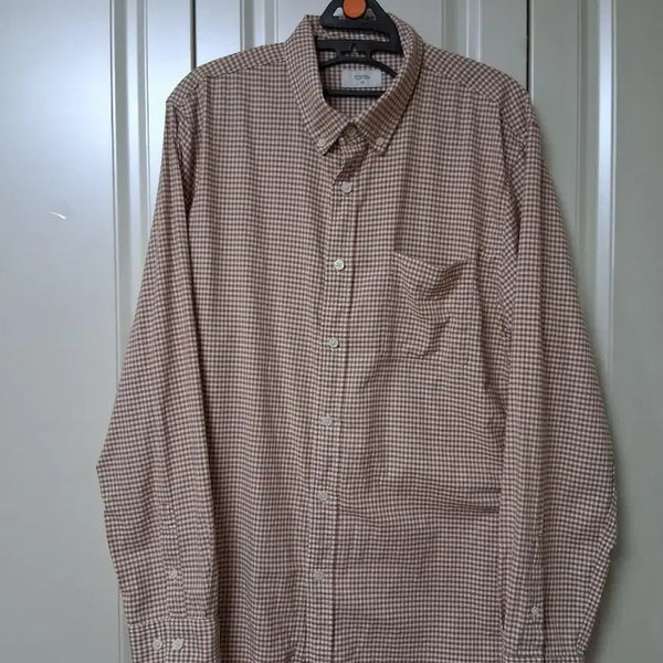 [BUNJANG] TOPTEN Men's Gingham Check Long Sleeve Shirt / 남성 깅엄체크긴팔셔츠 110/105사이즈 탑텐