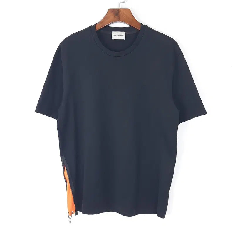 [BUNJANG] Solid Homme Color Block Side Slit Short Sleeve T-Shirt / 솔리드옴므 옆트임배색 반팔티셔츠 100