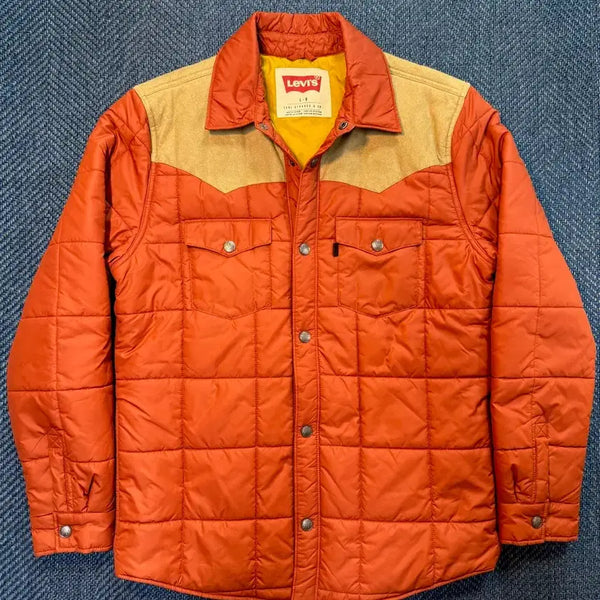 [BUNJANG] Levi's Western Pertex Quilted Padded Shirt Jacket / 리바이스 웨스턴 퍼텍스 퀼팅패딩 셔츠 자켓
