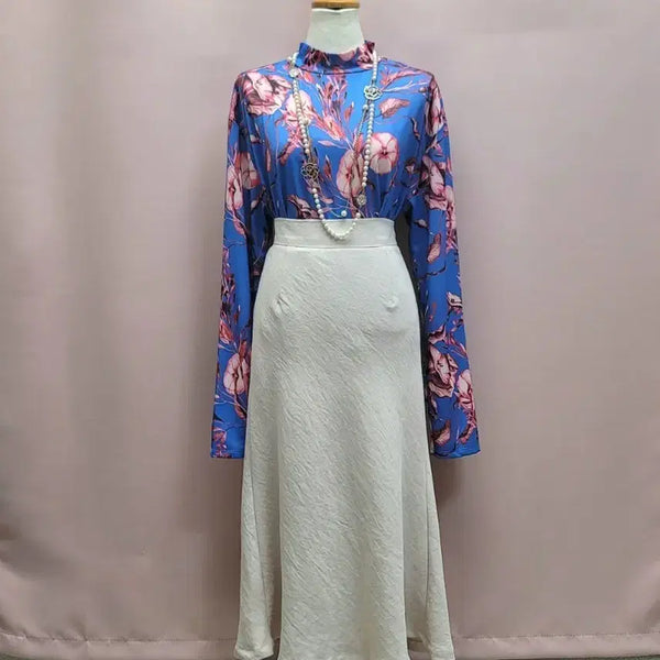 [BUNJANG] ONE BY ONE Wrinkled Long Skirt / ONE BY ONE 롱스커트