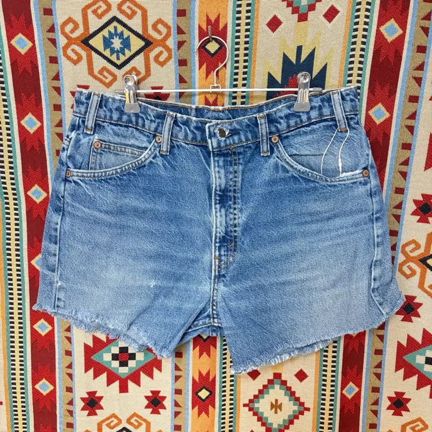 [BUNJANG] Levi's 505 USA Orange Tab Cut-Off Denim Shorts W34 L32 / 리바이스 505 USA 오렌지탭 컷오프 데님 반바지 W34 L32