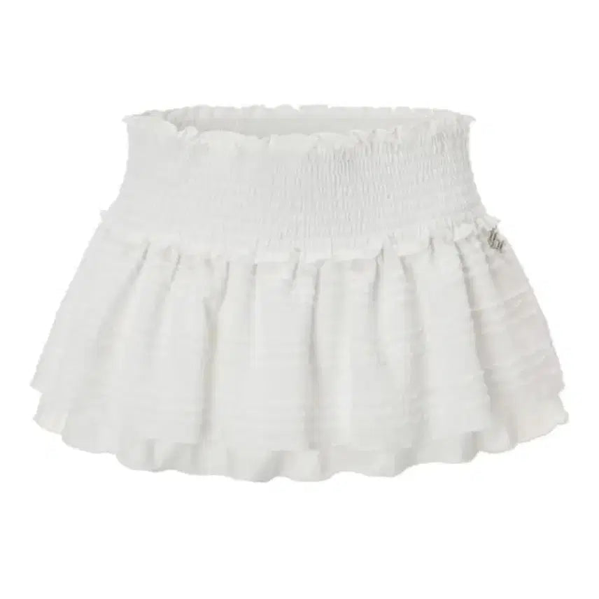 [BUNJANG] Three Times Smoking Skirt White S / 쓰리타임즈 스모킹 스커트 화이트 s