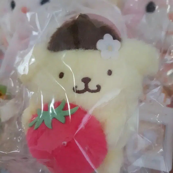 [BUNJANG] Sanrio Pompompurin Strawberry Ichigo Mascot Plush / 폼폼푸린 무뉴구루미 딸기 이치고 마스코트 인형 (산리오)