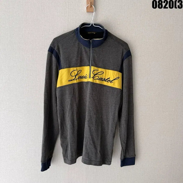 [BUNJANG] Louis Castel Sweatshirt Grey Yellow Point / LOUIS CASTEL 맨투맨 티셔츠 그레이 옐로우 포인트 100