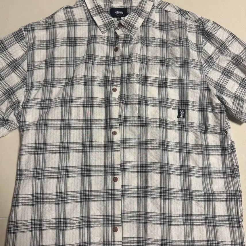 [BUNJANG] Stussy Check Short Sleeve Shirt - Large / 스투시 체크 반팔 셔츠 L