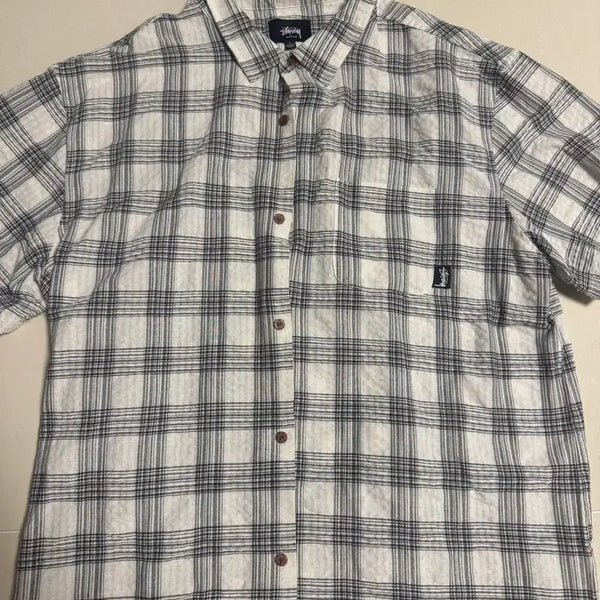 [BUNJANG] Stussy Check Short Sleeve Shirt - Large / 스투시 체크 반팔 셔츠 L