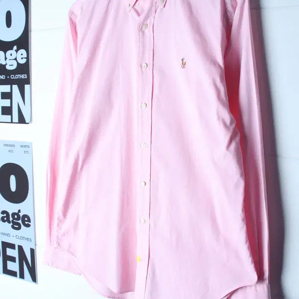 [BUNJANG] Polo Ralph Lauren USA Pink Solid Button-Down Shirt (L-XL) / (L-XL) 폴로 랄프로렌 셔츠 남방 USA 핑크 무지-H37034