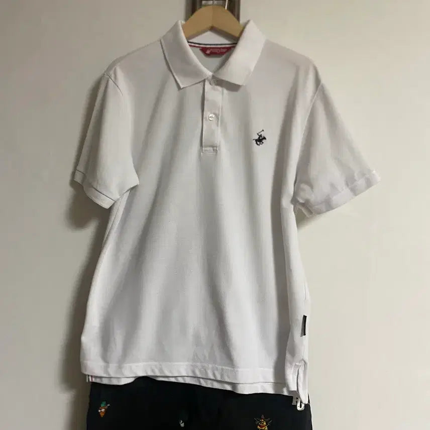 [BUNJANG] Unisex White Polo T-Shirt Size 66 / 남녀공용 화이트 카라티셔츠 66