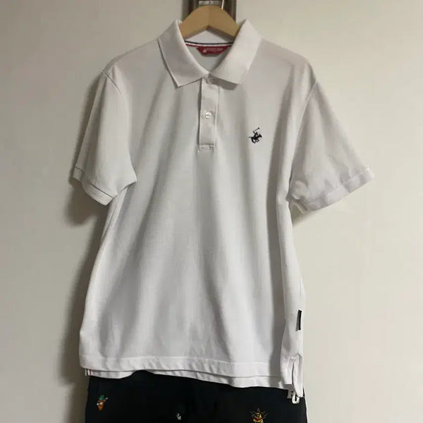 [BUNJANG] Unisex White Polo T-Shirt Size 66 / 남녀공용 화이트 카라티셔츠 66