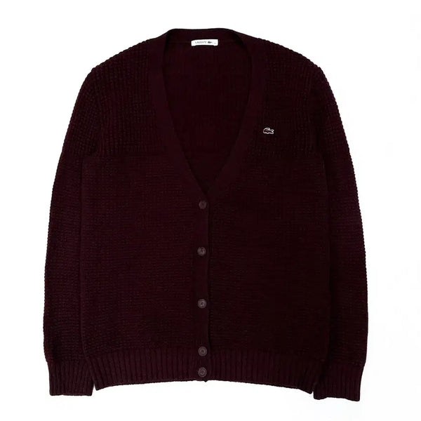 [BUNJANG] Lacoste Burgundy Wool Cardigan Women's 95 / [95] 라코스테 버건디 울 가디건
