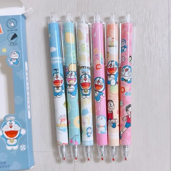 [BUNJANG] Doraemon Gel Pen & Ballpoint Pen Set (6 pieces) / 도라에몽 볼펜/젤펜 6개세트 / 새상품
