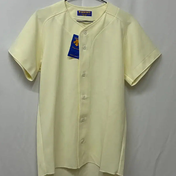 [BUNJANG] Descente Japan Baseball Jersey Short Sleeve / 데상트 일본판 베이스볼 저지 유니폼 반팔 아이보리 미사용품