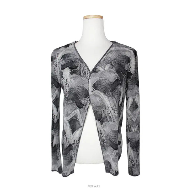 [BUNJANG] Issey Miyake FETE Grey Pleated Cardigan Size 2 / 이세이미야케 FETE 그레이 플리츠 가디건 2
