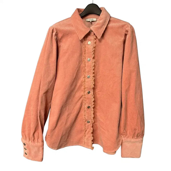 [BUNJANG] GANNI Pink Corduroy Shirt / 36 GANNI 가니 여성 핑크 코듀로이 셔츠
