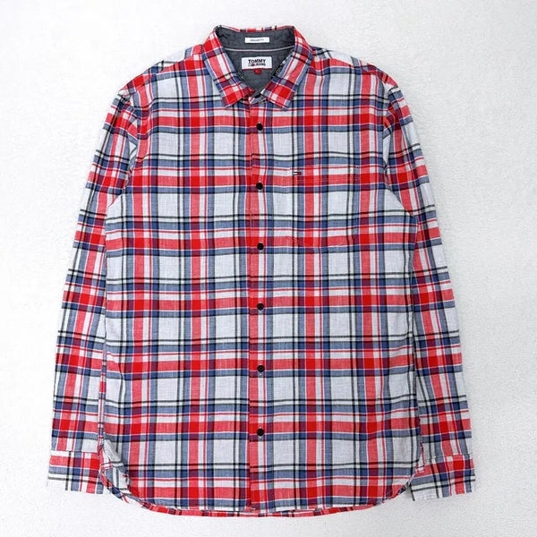 [BUNJANG] Tommy Hilfiger Check Cotton Shirt Men's Size 100 / [100] 타미힐피거 체크 코튼 셔츠
