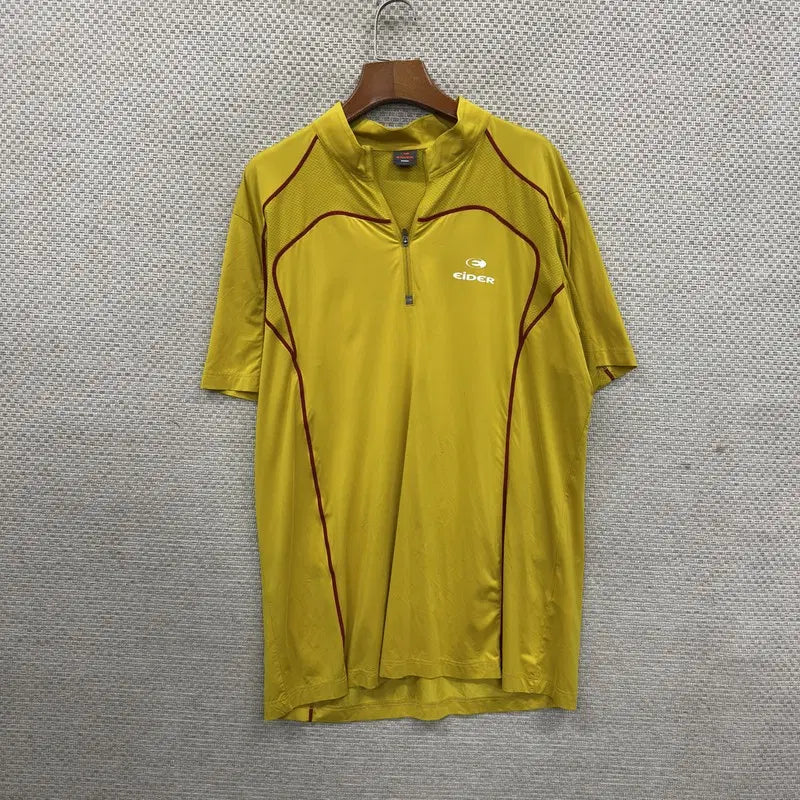 [BUNJANG] Eider Men's Functional Half-Zip Short Sleeve T-Shirt XXL / 아이더 등산 기능성 반집업 반팔티 XXL D04786