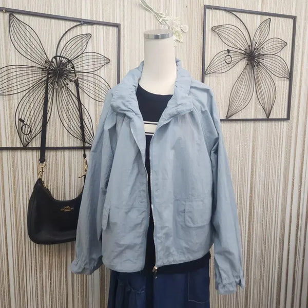 [BUNJANG] Audrey Wang Light Blue Windbreaker Jumper Free Size / Audrey Wang 하늘색 바람막이 점퍼 free~