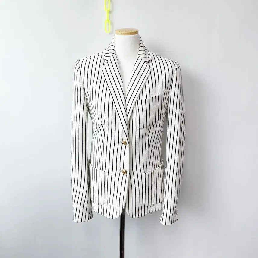 [BUNJANG] Ralph Lauren Gold Button Stripe Jacket / 랄프로렌 금장단추 스트라이프 자켓 진스센스